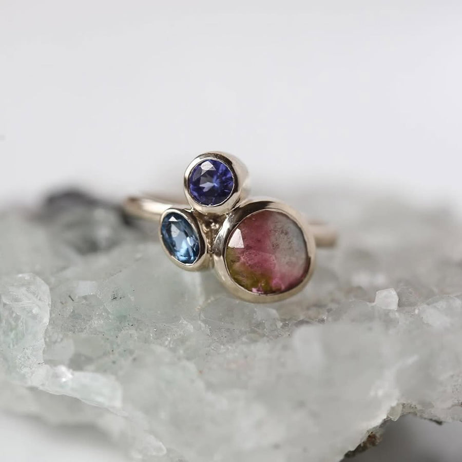 3石のファミリーリング | family birth stone ring