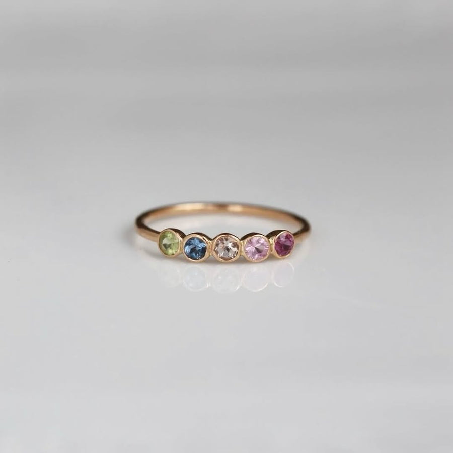 5石のファミリーリング | family birth stone ring
