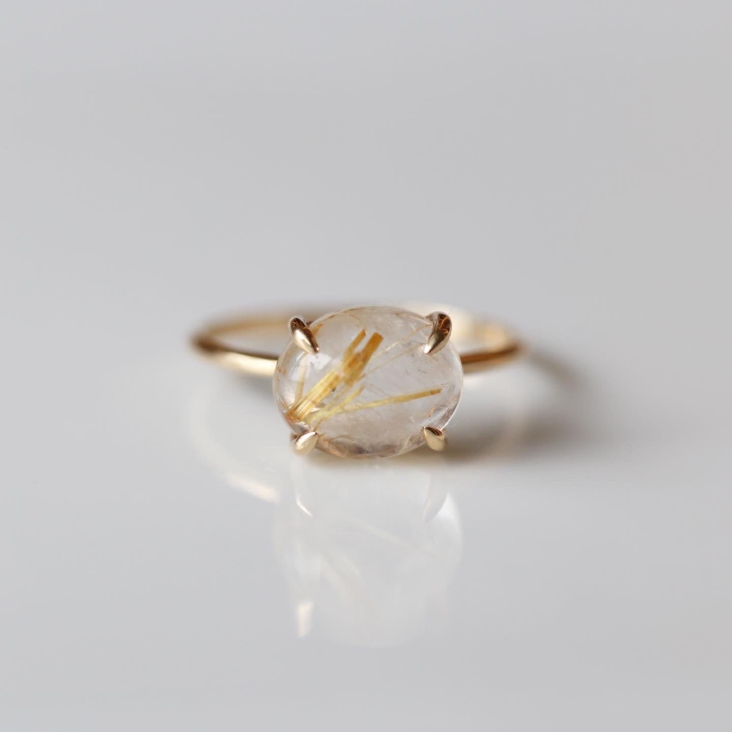 道標｜K18 ゴールドルチルクォーツリング – NUDGE jewelry