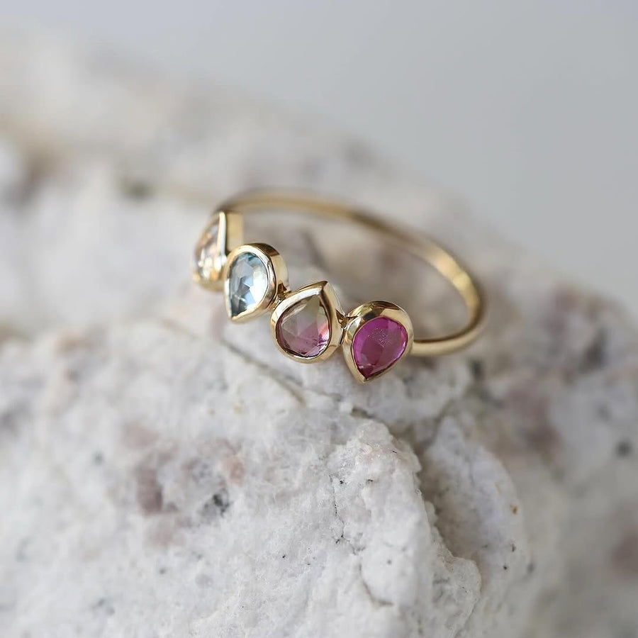 4石のファミリーリング | family birth stone ring