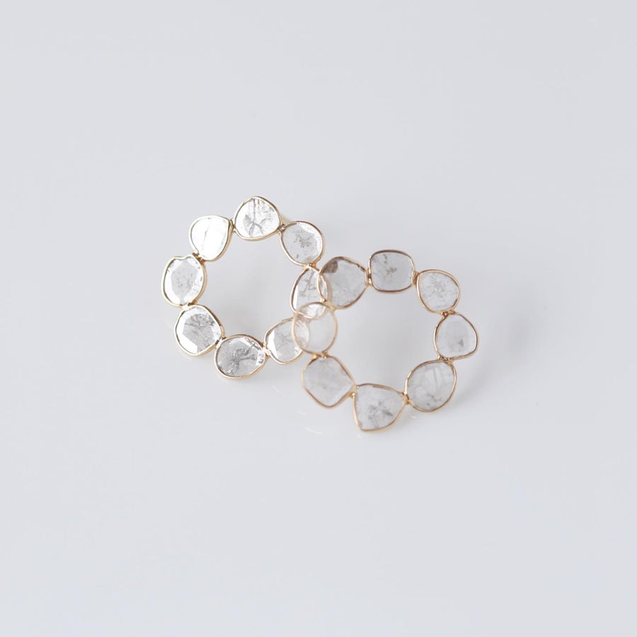 時の花｜K18 スライスダイヤピアス – NUDGE jewelry