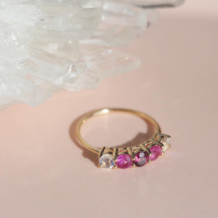 ［フルオーダー］5石のファミリーリング | family birth stone ring